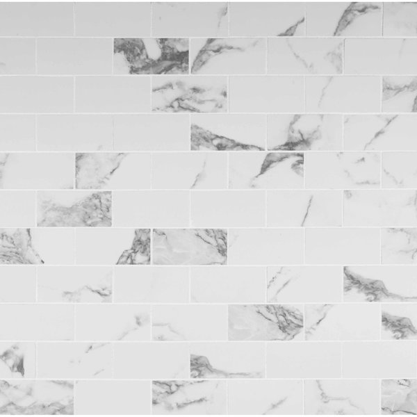 Msi Statuario 12 In. X 12 In. X 10 Mm Polished Porcelain Mosaic Floor & Wall Tile, 10PK ZOR-PT-0463